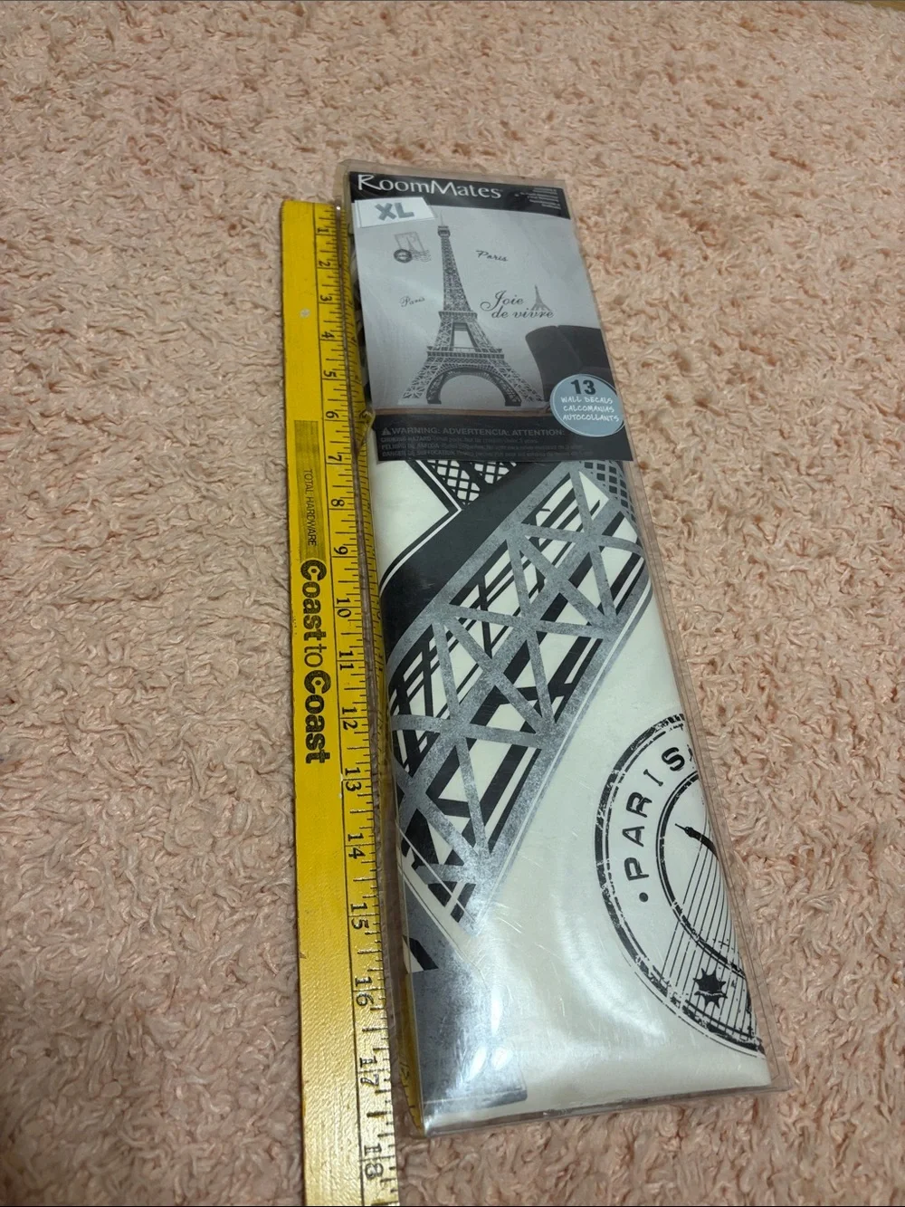 Paris RoomMates Wall Decals Peel Position And Smooth Eiffel Tower Postmark